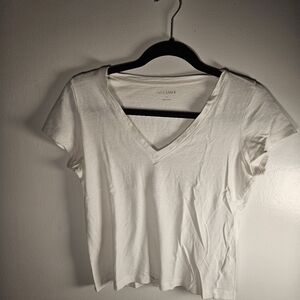 INTERMIX White Fitted Cuffed Sleeve T-Shirt